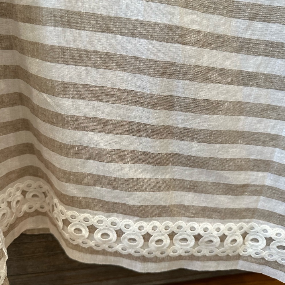 Eliza J tan and white NWT striped dress. Sz 14. - Picture 2 of 5